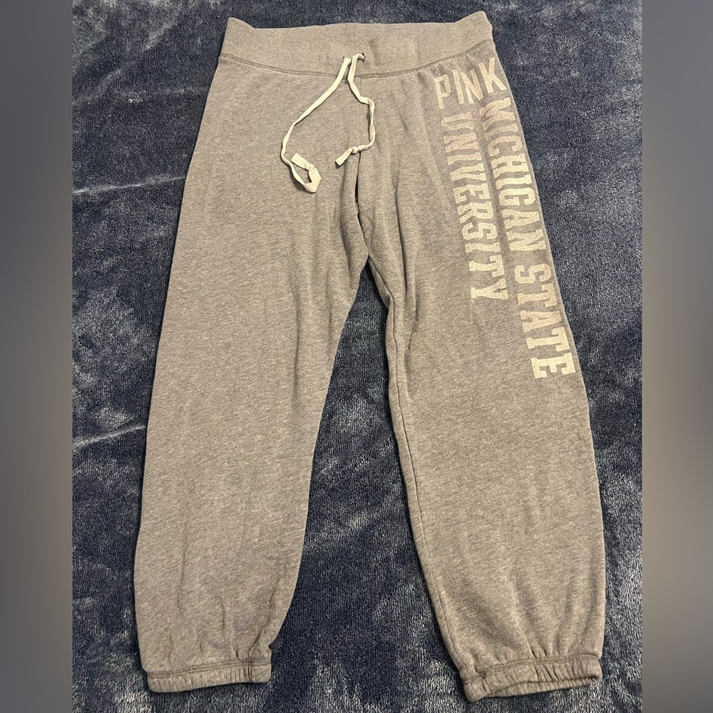 PINK Victoria's Secret Gray Cuffed Sweatpants